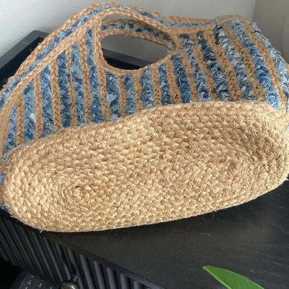 ANTIK KRAFT Ruhi Tote JUTE bag Blue - Picture 4 of 6
